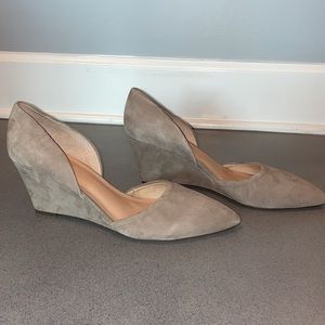 Franco Sarto Grey Suede Mini Wedge Heel